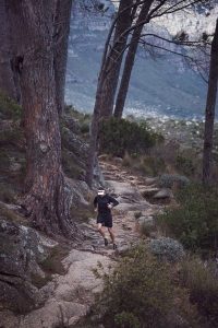 Running up steep hill